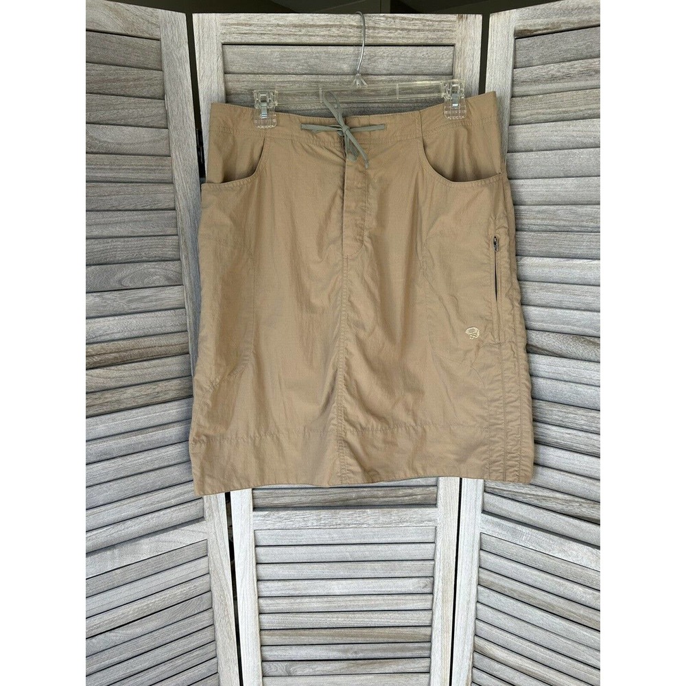 Mountain Hardwear Skirt Women 10 Hiking Light Brown Drawstring Outdoor Pockets